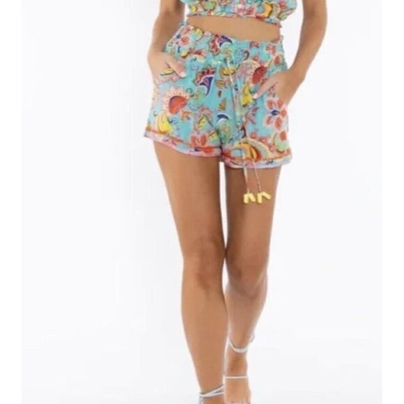 Taj by Sabrina Crippa Canna Shorts Embroidered Floral Size Small NWTS NEW (O) - Picture 2 of 12